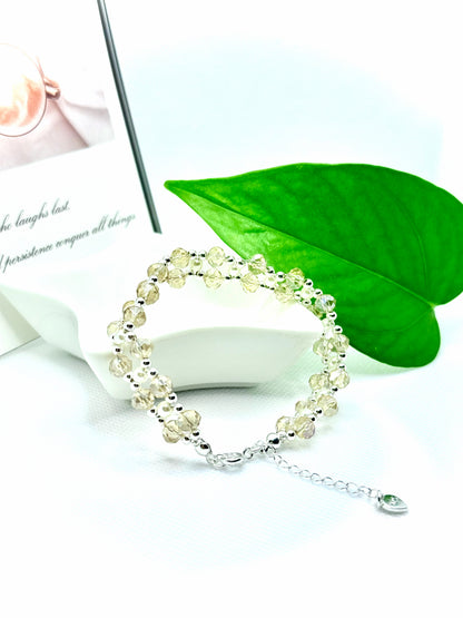 CP08 水晶ビーズ編みブレスレット