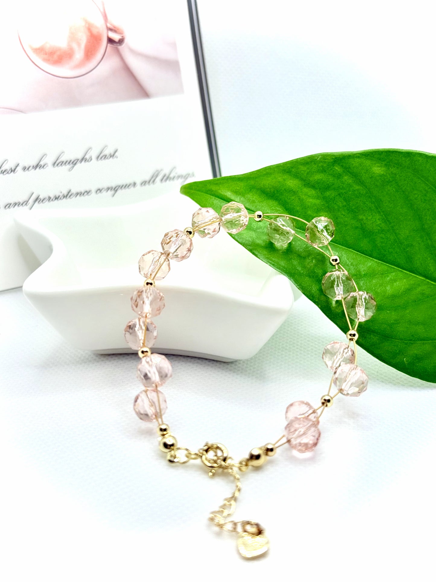 CP02 水晶の平面ビーズ編みブレスレット